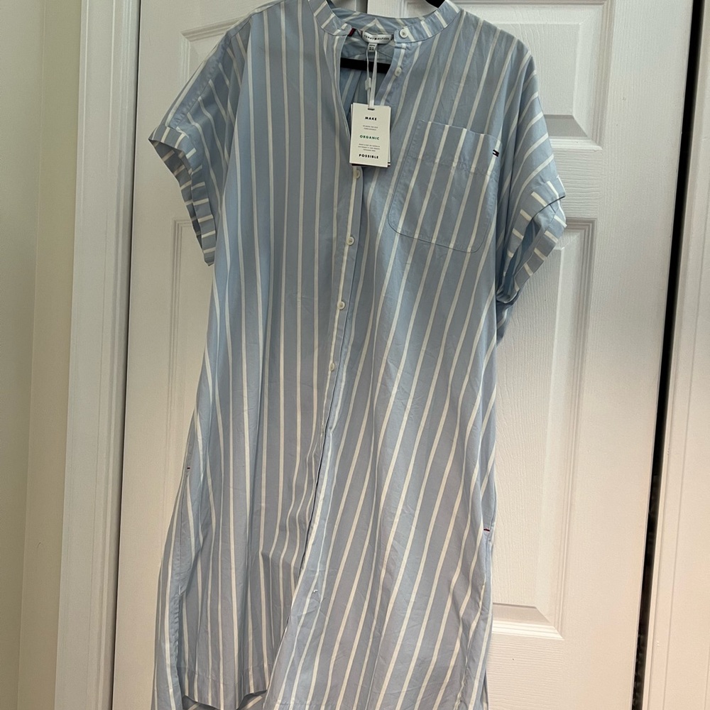 Tommy  Hielfiger dress blue stripe never worn 22W